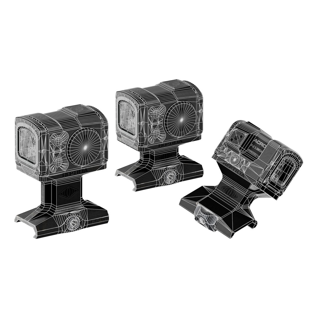 Aimpoint Acro P2 Red Dot Sight 3D Model – Low Poly Game Asset, FBX - View 12