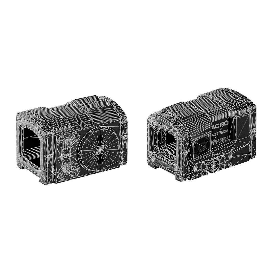 Aimpoint Acro P2 Red Dot Sight 3D Model – Low Poly Game Asset, FBX - View 13
