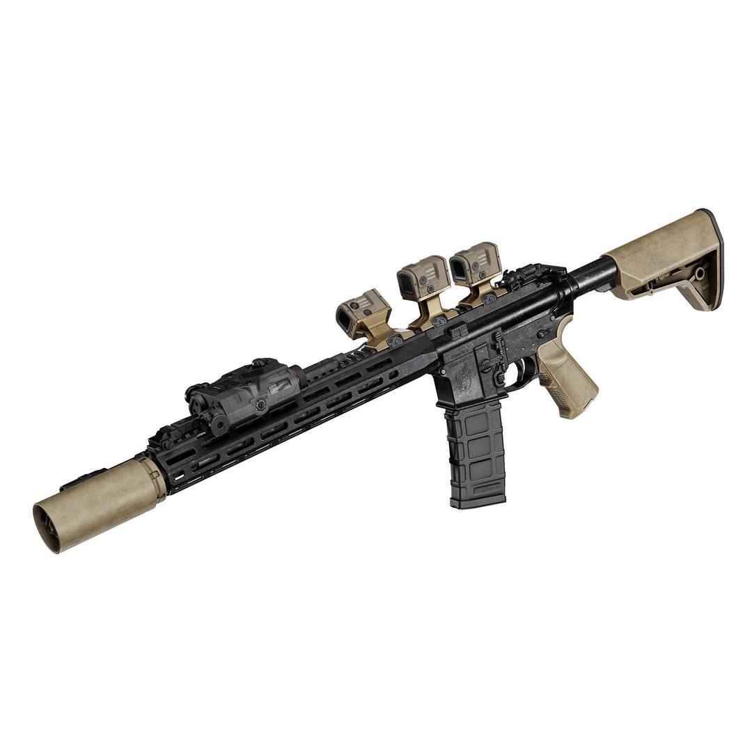 Aimpoint Acro P2 Red Dot Sight 3D Model – Low Poly Game Asset, FBX - View 8