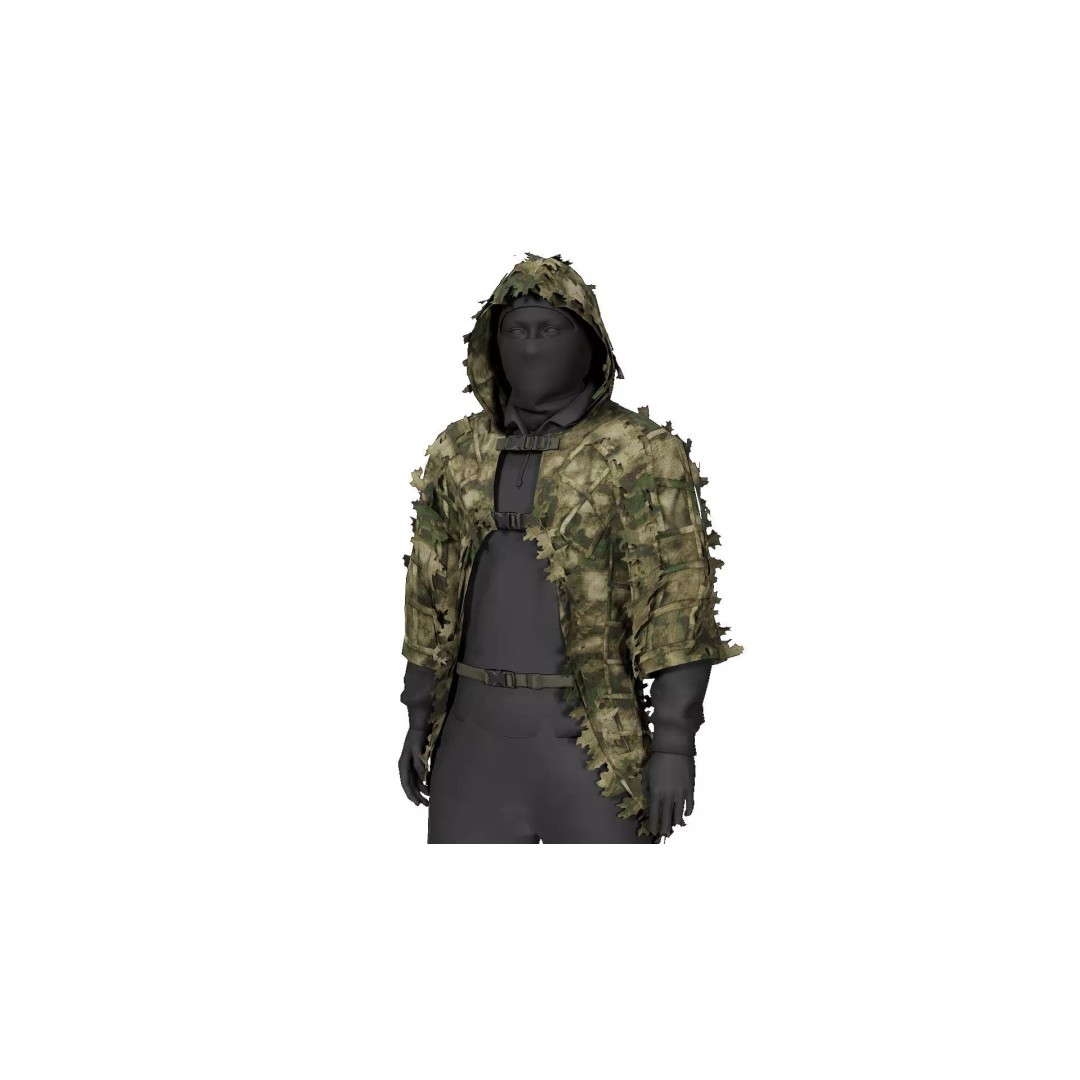 Alligator Ghillie Cloak 3D Model – Low Poly Game Asset, PBR Textures - View 2