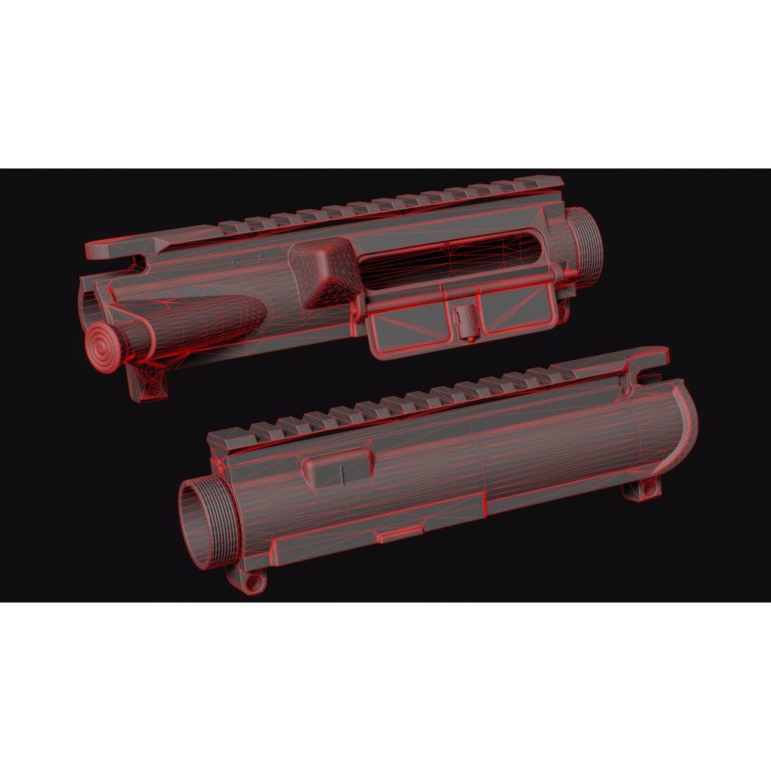 AR15 M4A1 Upper Receiver 3D Model – Low Poly Game Asset, PBR Textures