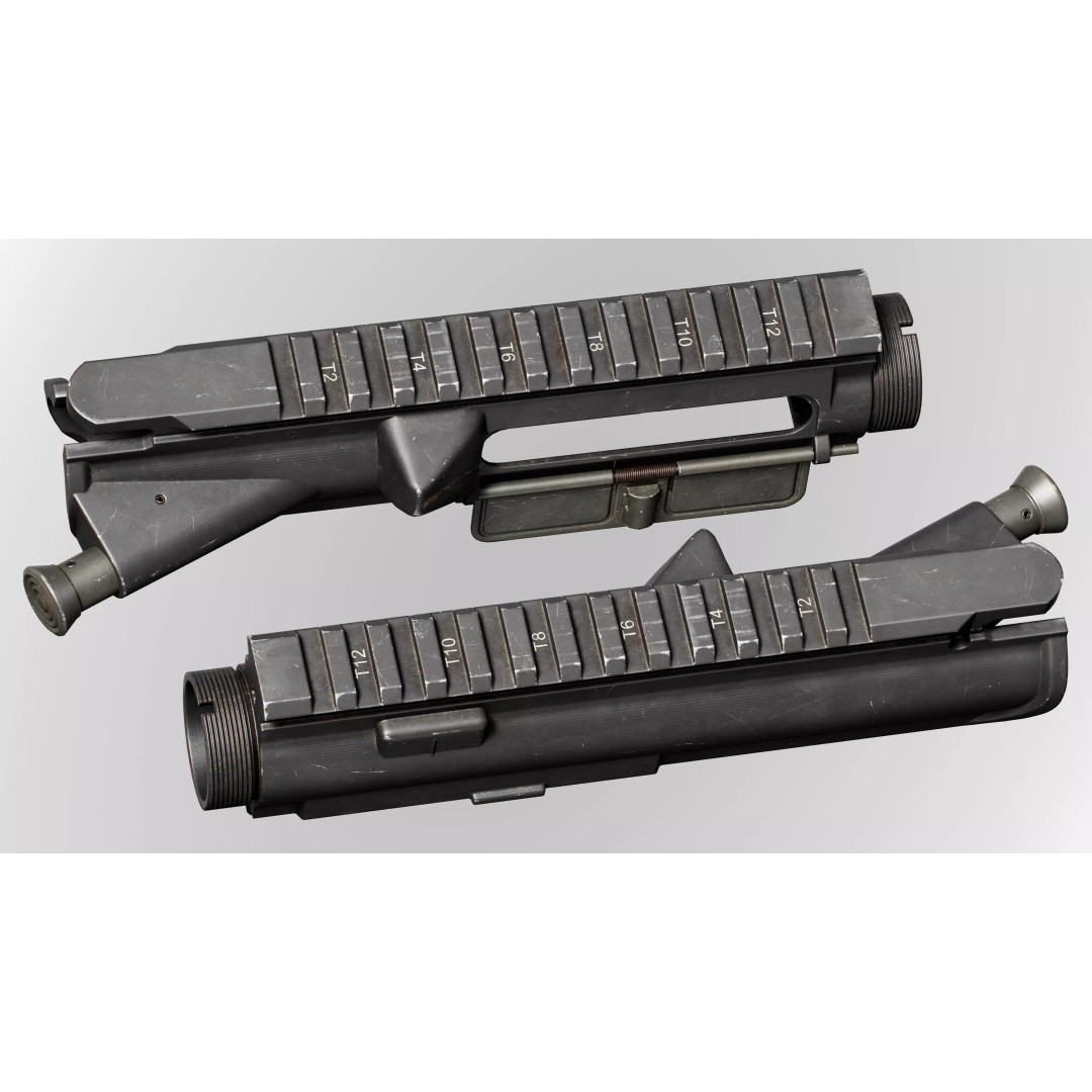 AR15 M4A1 Upper Receiver 3D Model – Low Poly Game Asset, PBR Textures - View 13