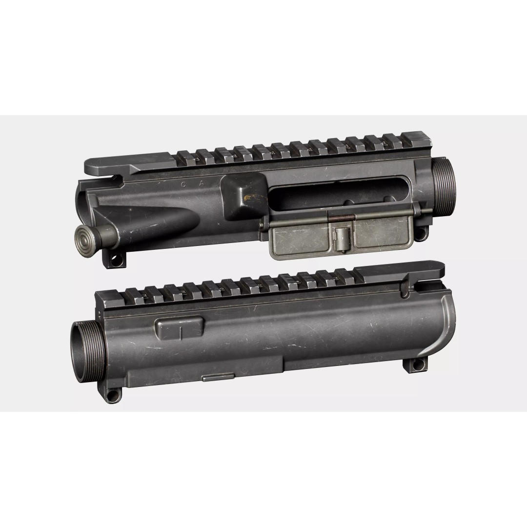 AR15 M4A1 Upper Receiver 3D Model – Low Poly Game Asset, PBR Textures - View 2