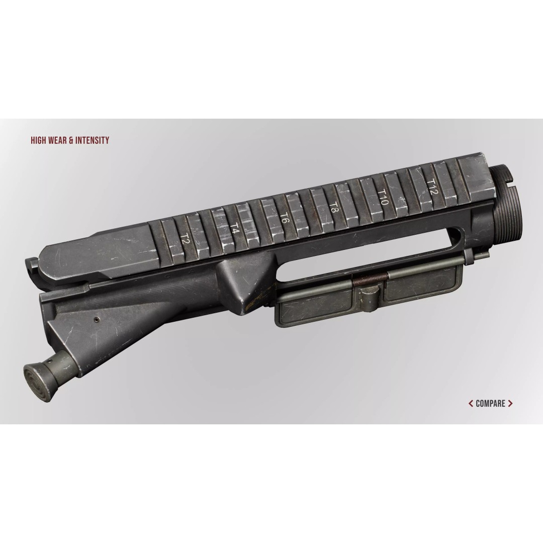 AR15 M4A1 Upper Receiver 3D Model – Low Poly Game Asset, PBR Textures - View 23