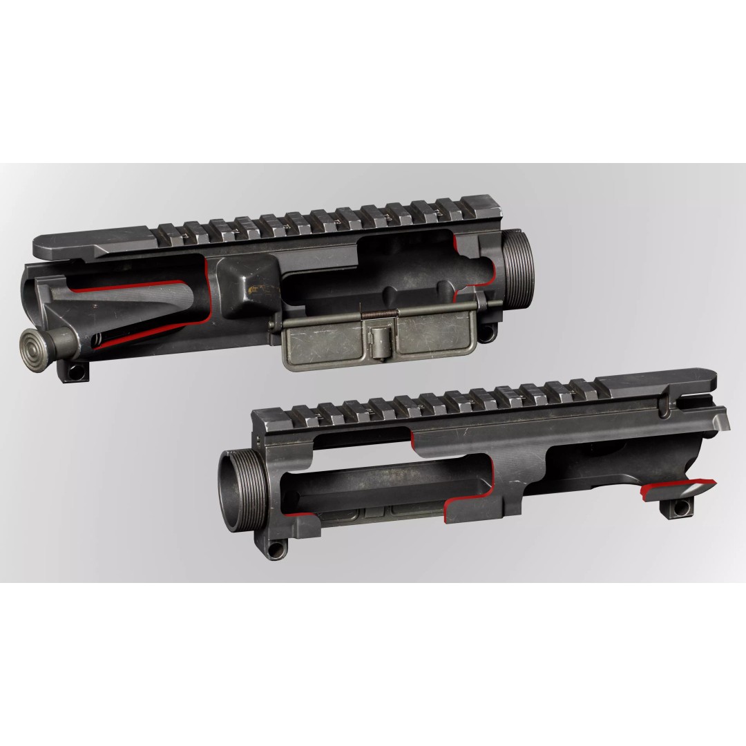 AR15 M4A1 Upper Receiver 3D Model – Low Poly Game Asset, PBR Textures - View 8