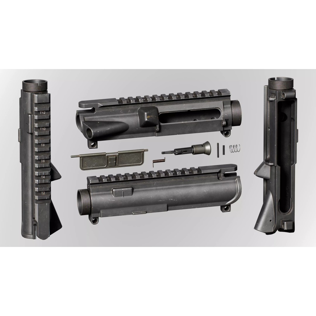 AR15 M4A1 Upper Receiver 3D Model – Low Poly Game Asset, PBR Textures - View 9