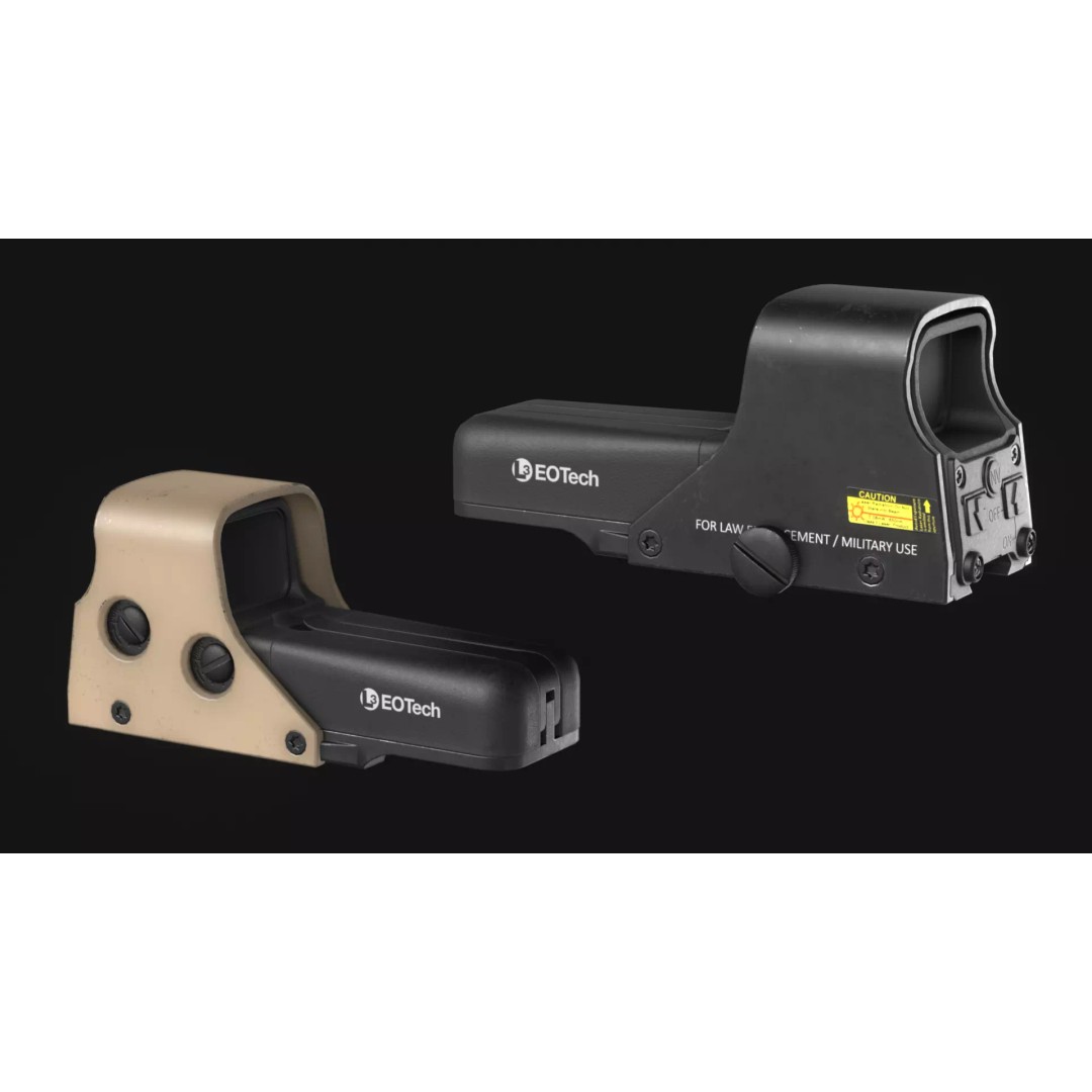Eotech 552 Holographic Sight 3D Model – Low Poly Game Asset, FBX, OBJ - View 2