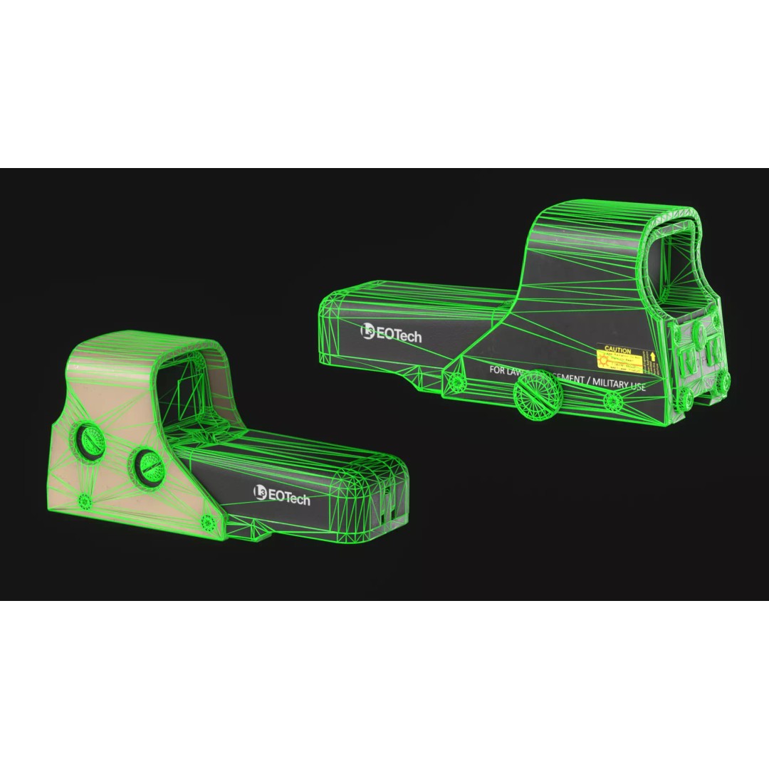 Eotech 552 Holographic Sight 3D Model – Low Poly Game Asset, FBX, OBJ - View 4