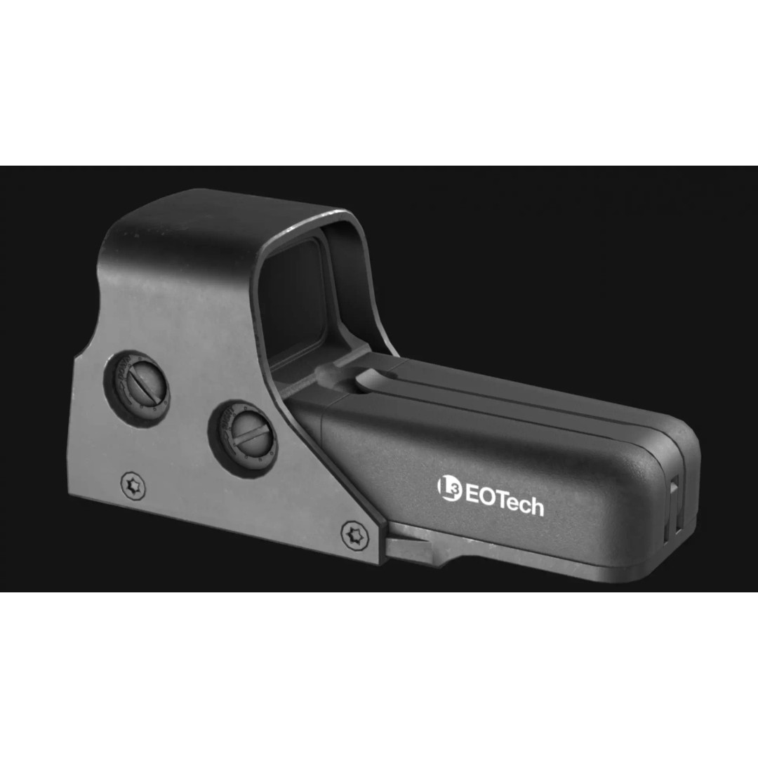 Eotech 552 Holographic Sight 3D Model – Low Poly Game Asset, FBX, OBJ - View 5