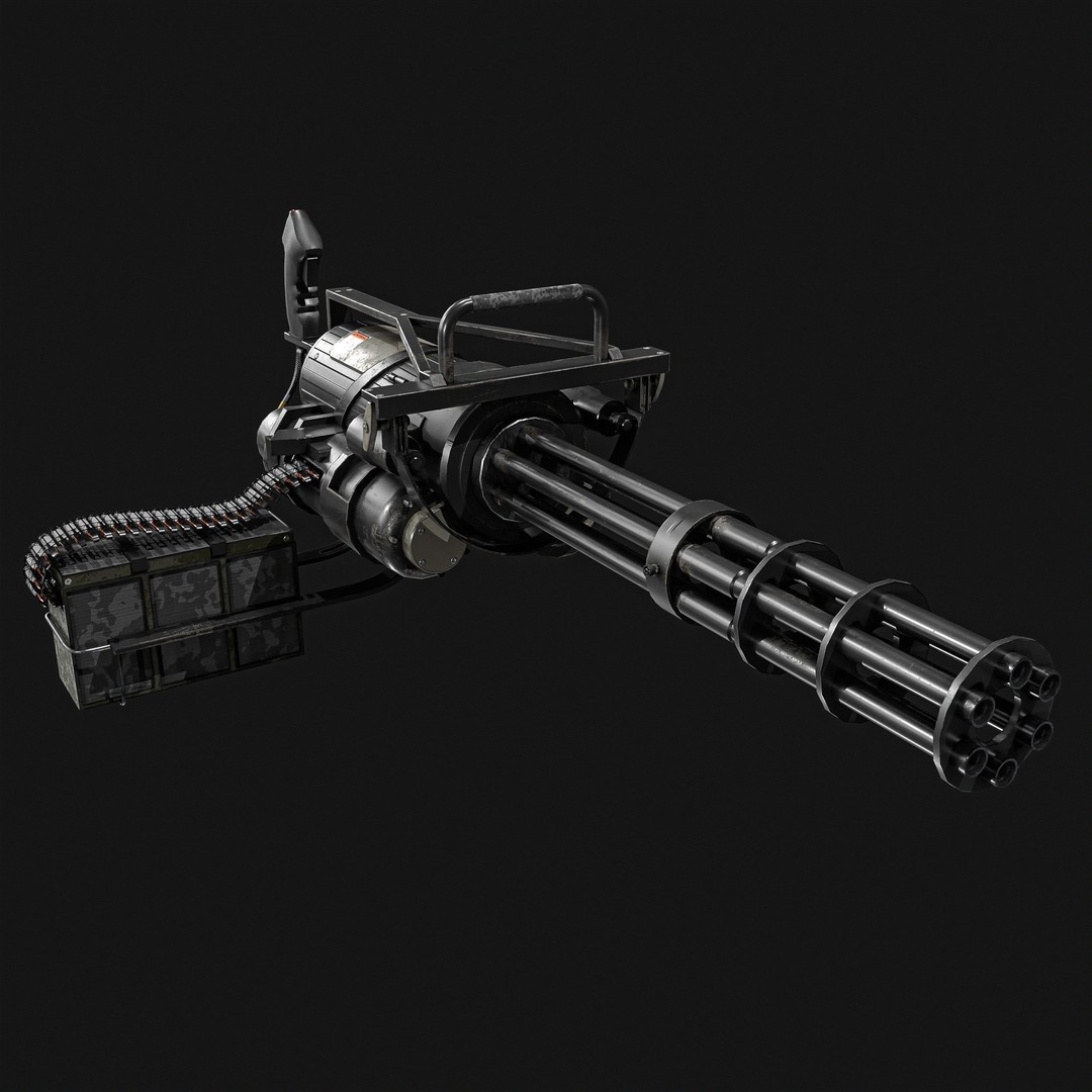 M134 Minigun 3D Model – Low Poly Game Asset, PBR Textures - View 15