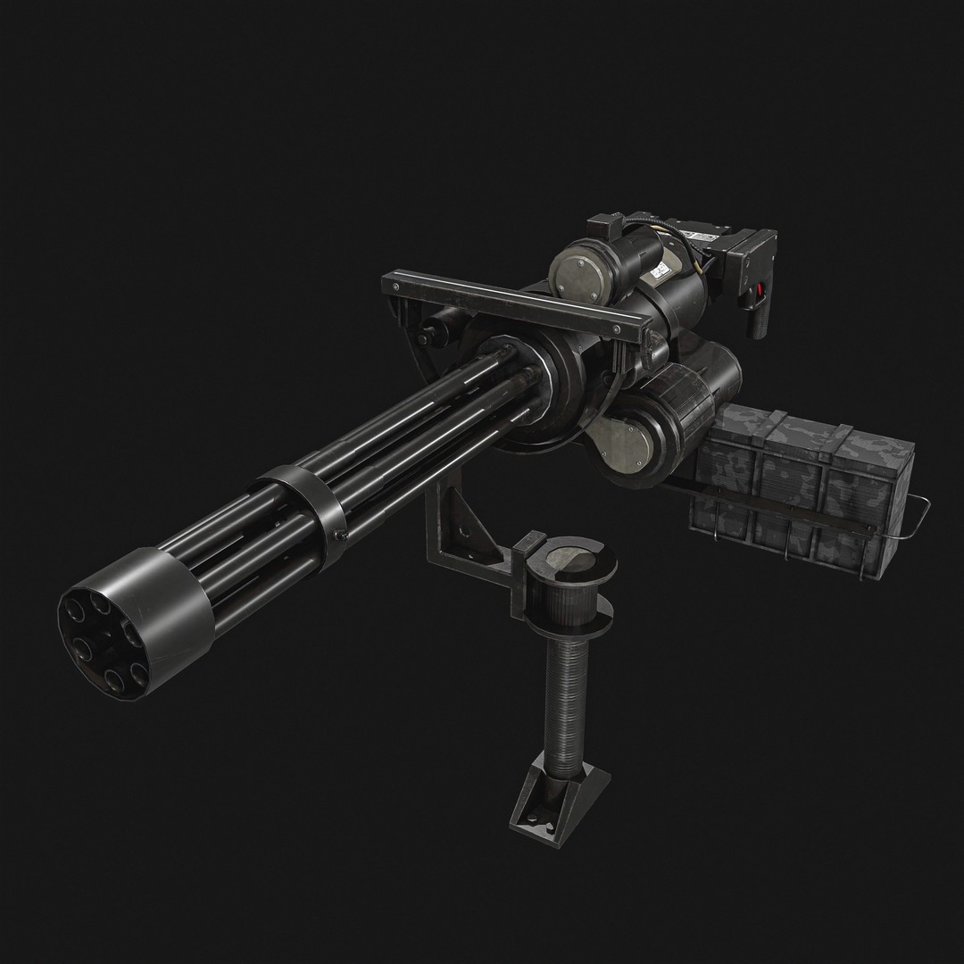 M134 Minigun 3D Model – Low Poly Game Asset, PBR Textures - View 20