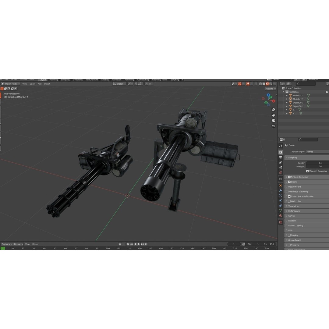 M134 Minigun 3D Model – Low Poly Game Asset, PBR Textures - View 24