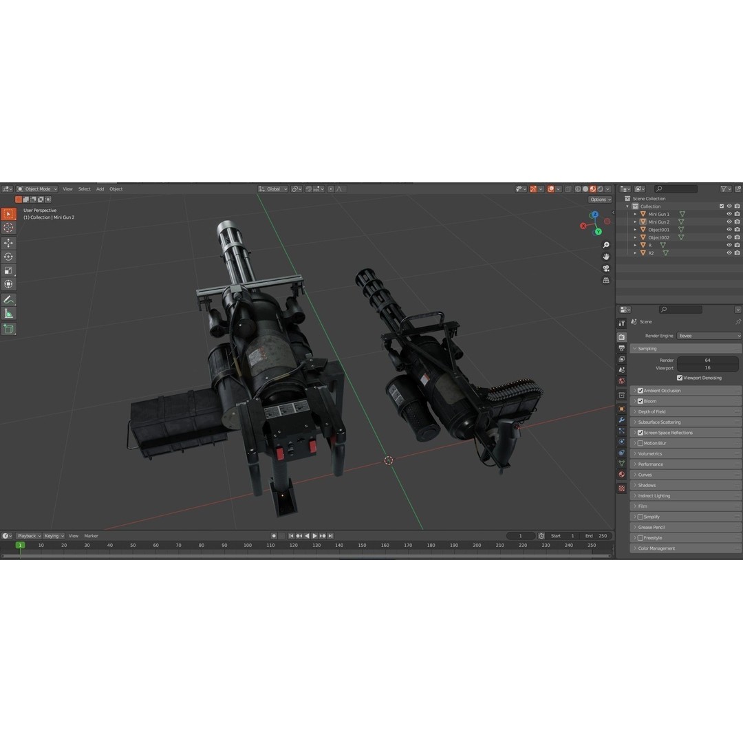 M134 Minigun 3D Model – Low Poly Game Asset, PBR Textures - View 25