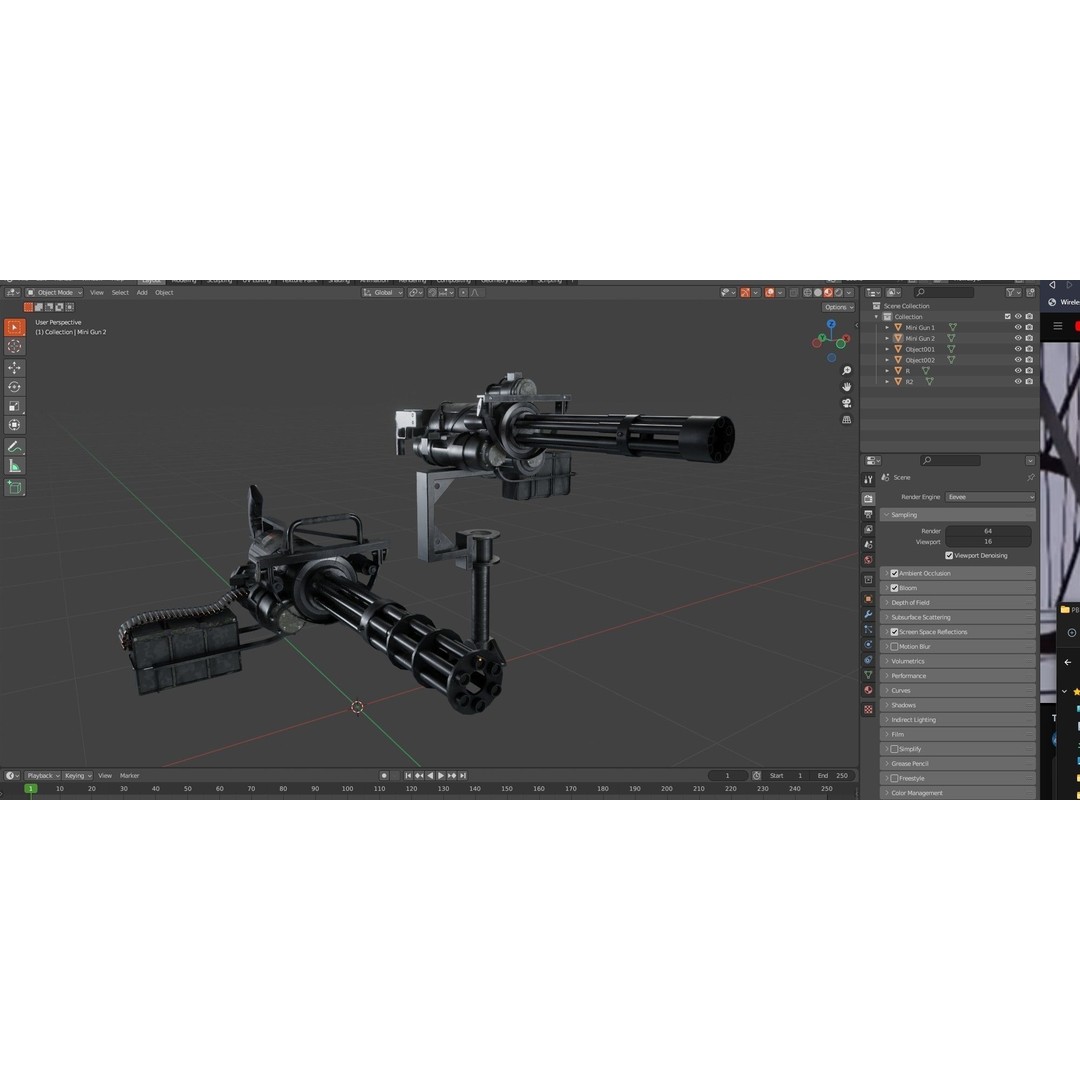 M134 Minigun 3D Model – Low Poly Game Asset, PBR Textures - View 27