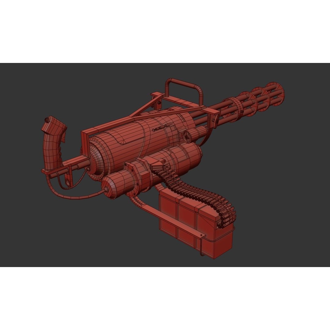 M134 Minigun 3D Model – Low Poly Game Asset, PBR Textures - View 28