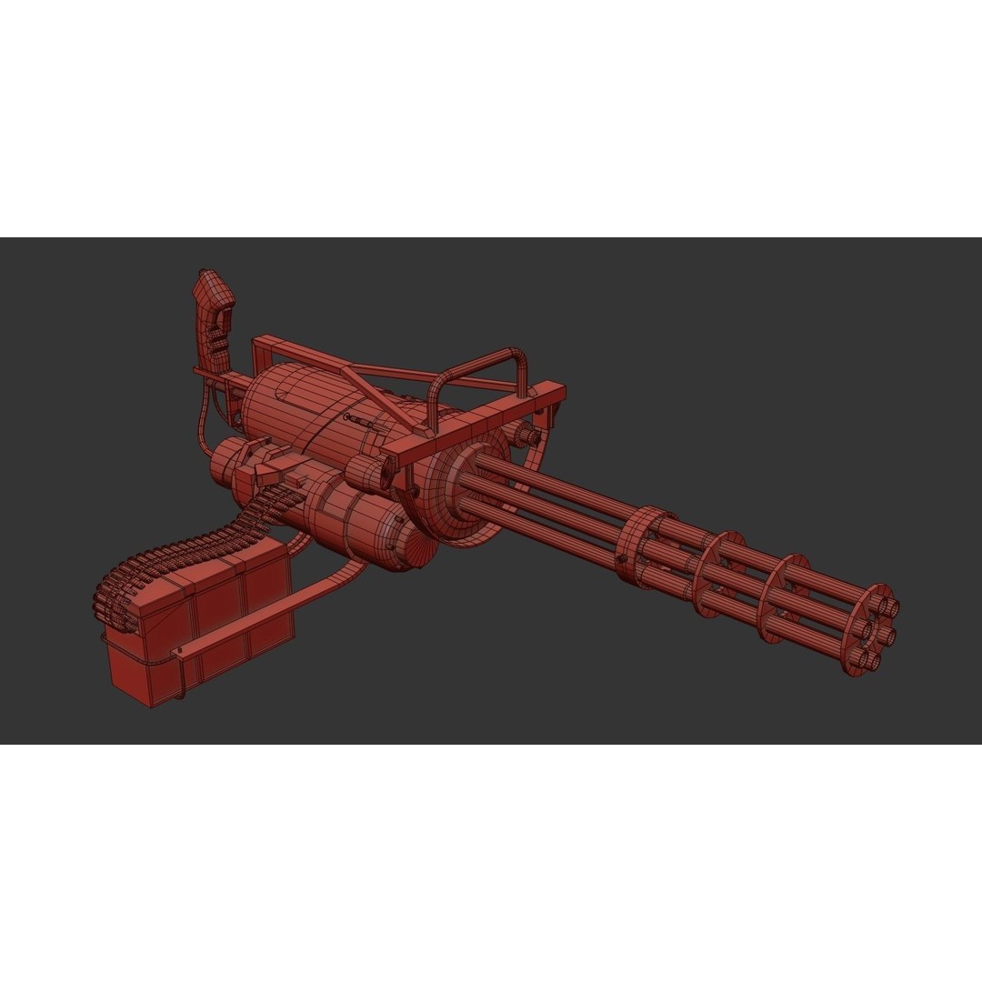 M134 Minigun 3D Model – Low Poly Game Asset, PBR Textures - View 30