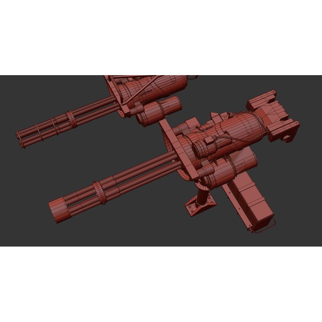 M134 Minigun 3D Model – Low Poly Game Asset, PBR Textures - View 32