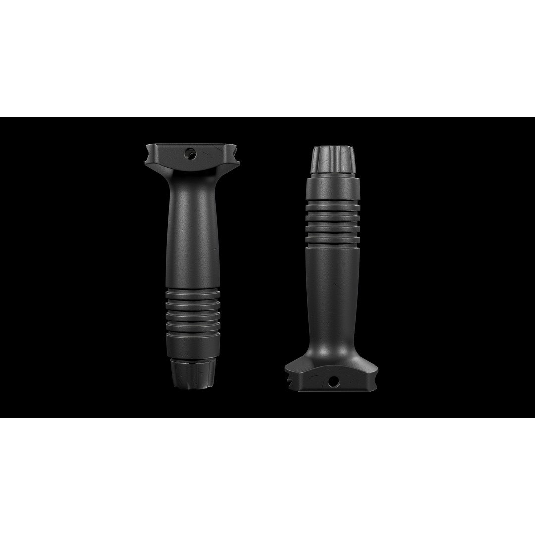 Knights Armament Forward Grip 3D Model – Low Poly Vertical Grip, FBX - View 13