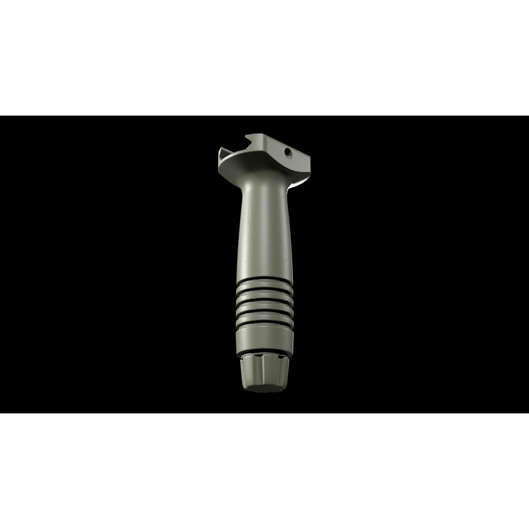 Knights Armament Forward Grip 3D Model – Low Poly Vertical Grip, FBX - View 8