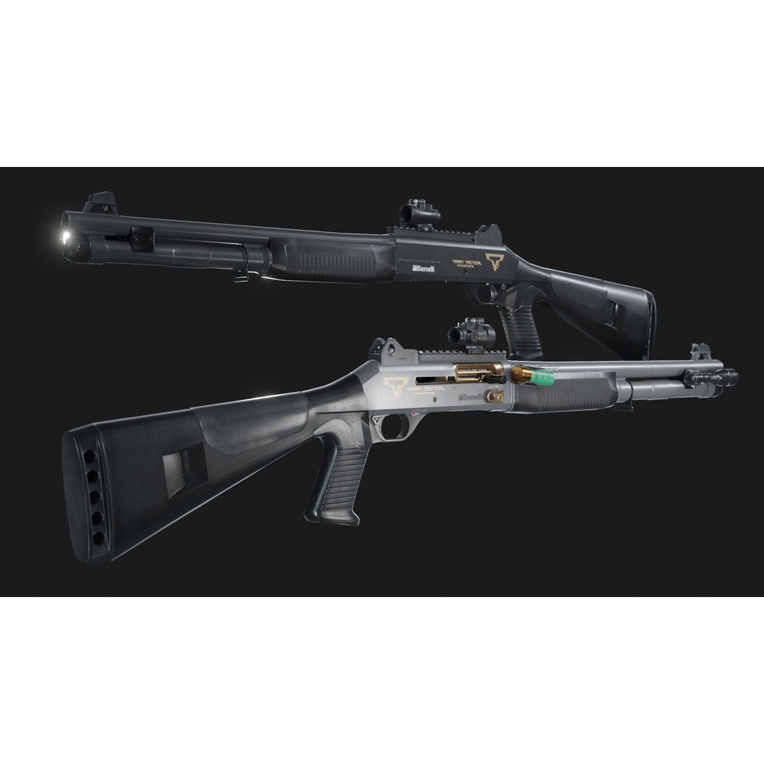TTI Benelli M4 Super 90 3D Model – Low Poly Game Asset, FBX/OBJ - View 4