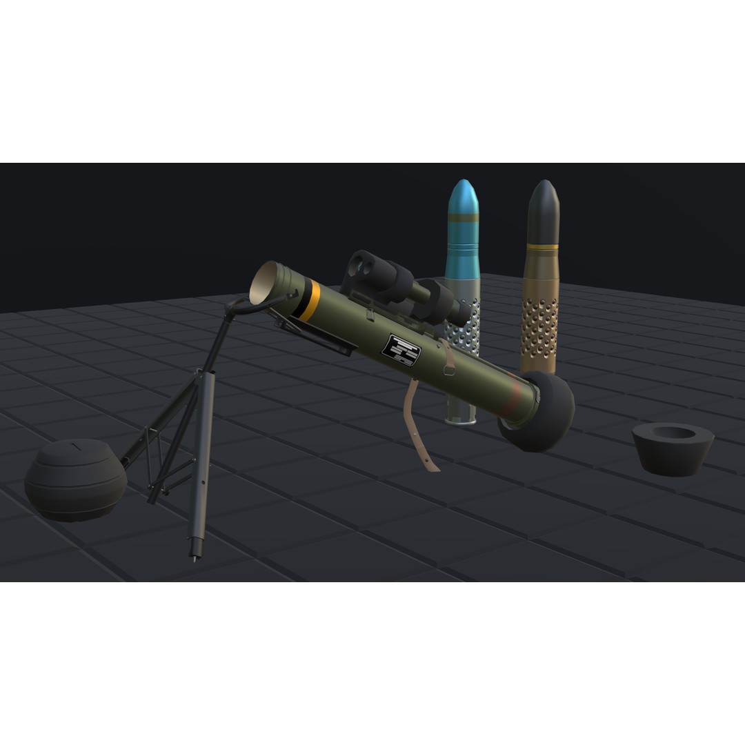 M47 Dragon 3D Model – Low Poly Game-Ready Rocket Launcher, FBX, OBJ