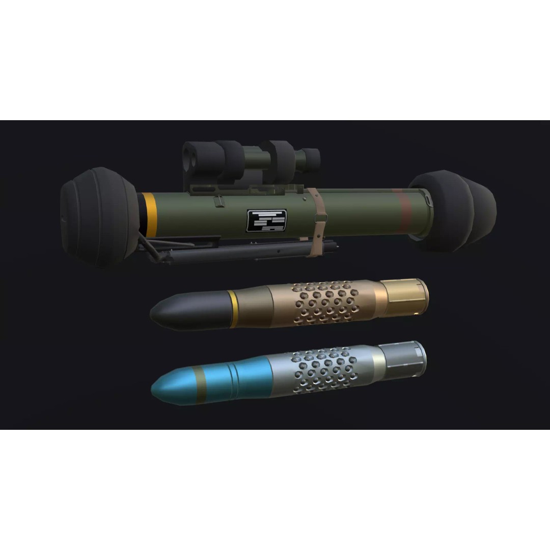 M47 Dragon 3D Model – Low Poly Game-Ready Rocket Launcher, FBX, OBJ - View 2