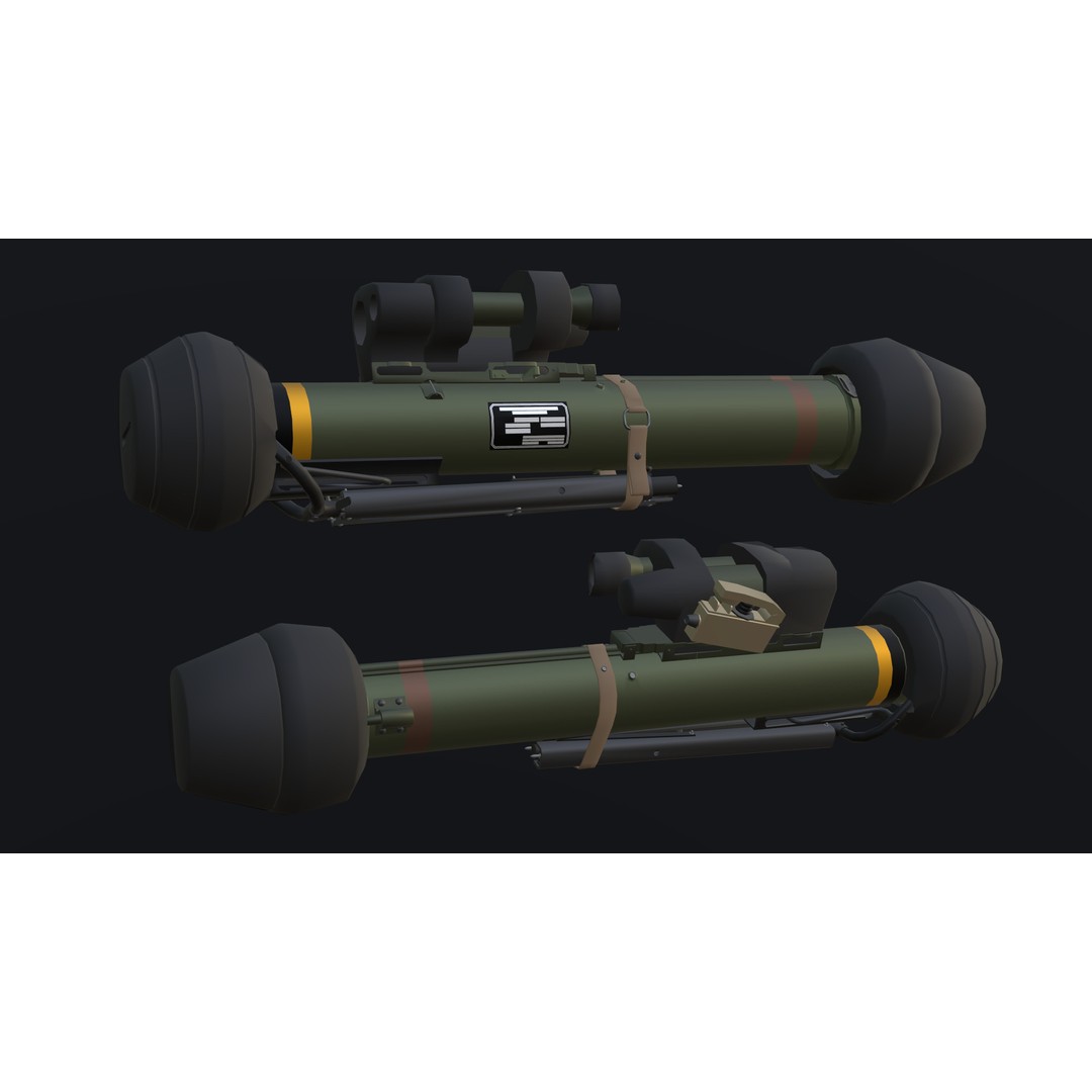 M47 Dragon 3D Model – Low Poly Game-Ready Rocket Launcher, FBX, OBJ - View 3