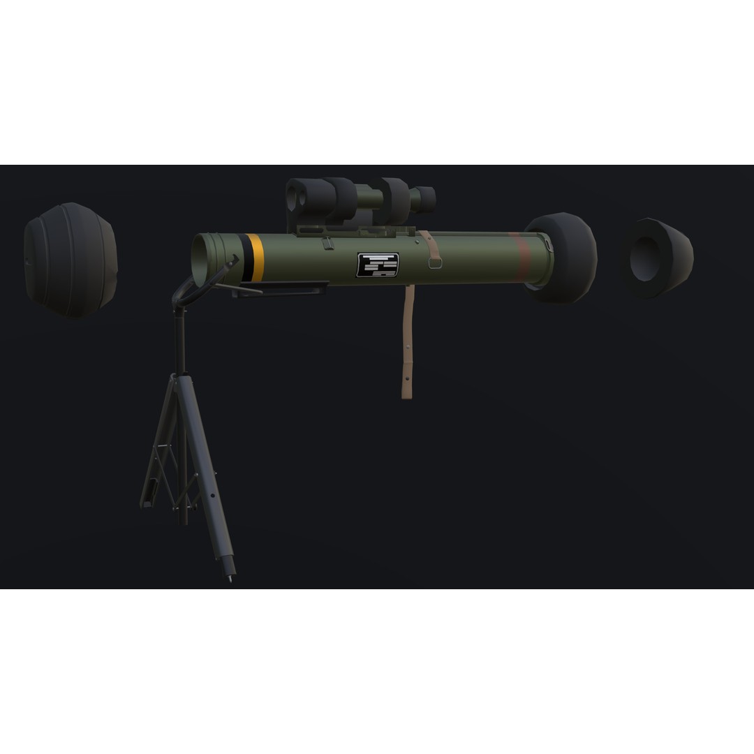 M47 Dragon 3D Model – Low Poly Game-Ready Rocket Launcher, FBX, OBJ - View 4
