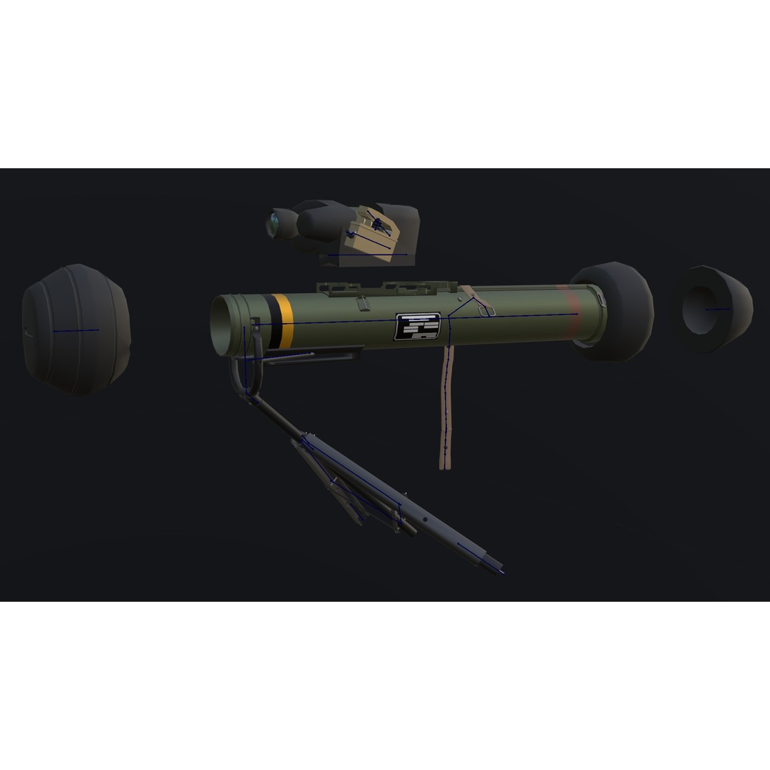 M47 Dragon 3D Model – Low Poly Game-Ready Rocket Launcher, FBX, OBJ - View 8