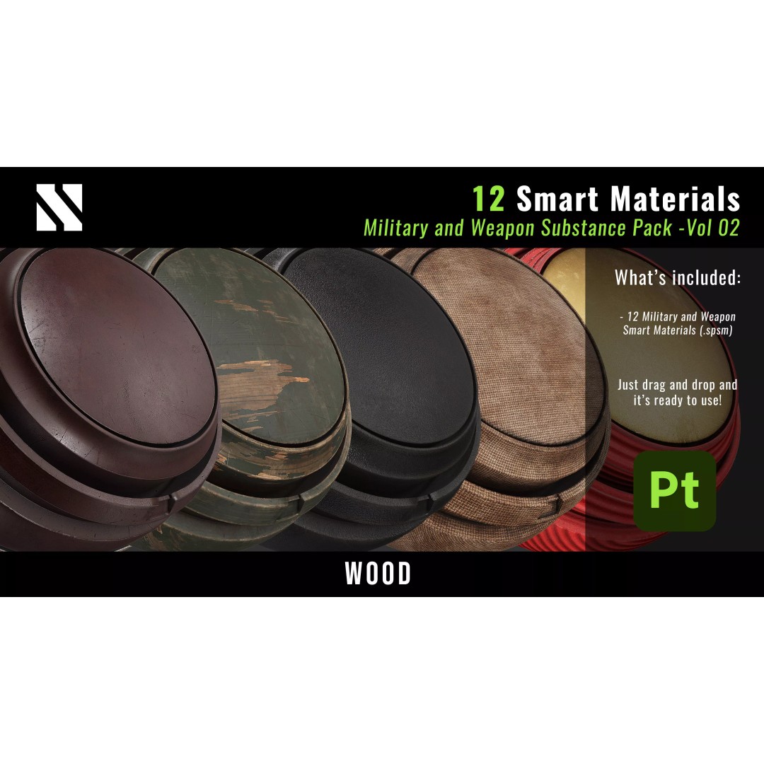Military and Weapon Smart Materials 3D Model – PBR Textures for Substance Painter - View 2