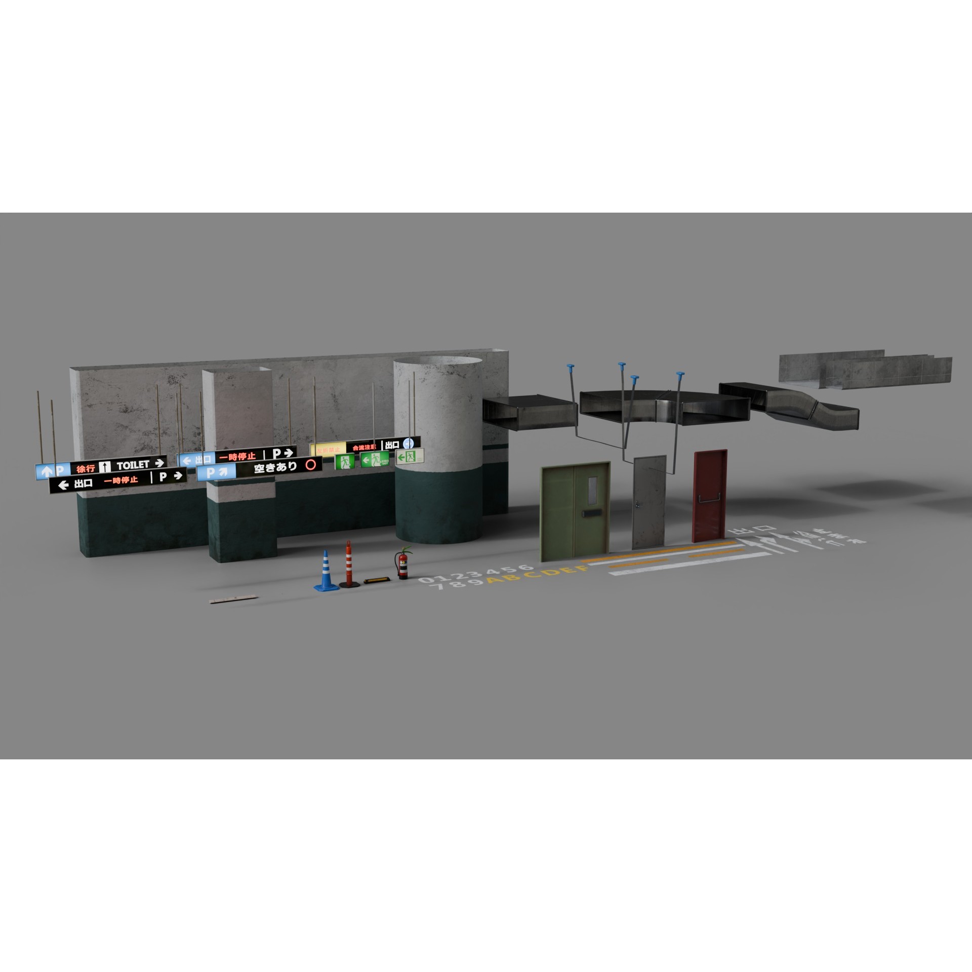 Underground Parking Lot - Game-Ready 3D Model - View 10