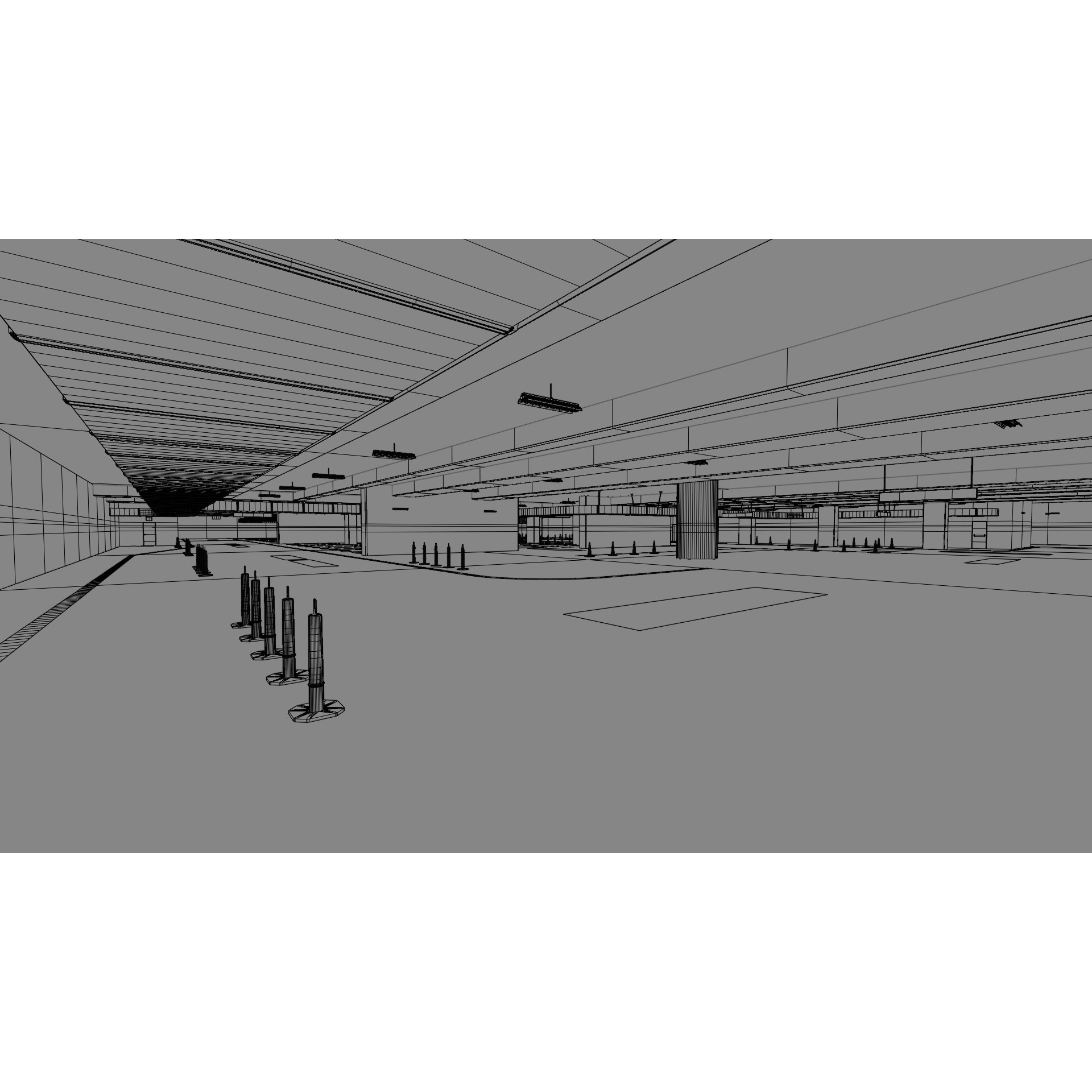 Underground Parking Lot - Game-Ready 3D Model - View 12