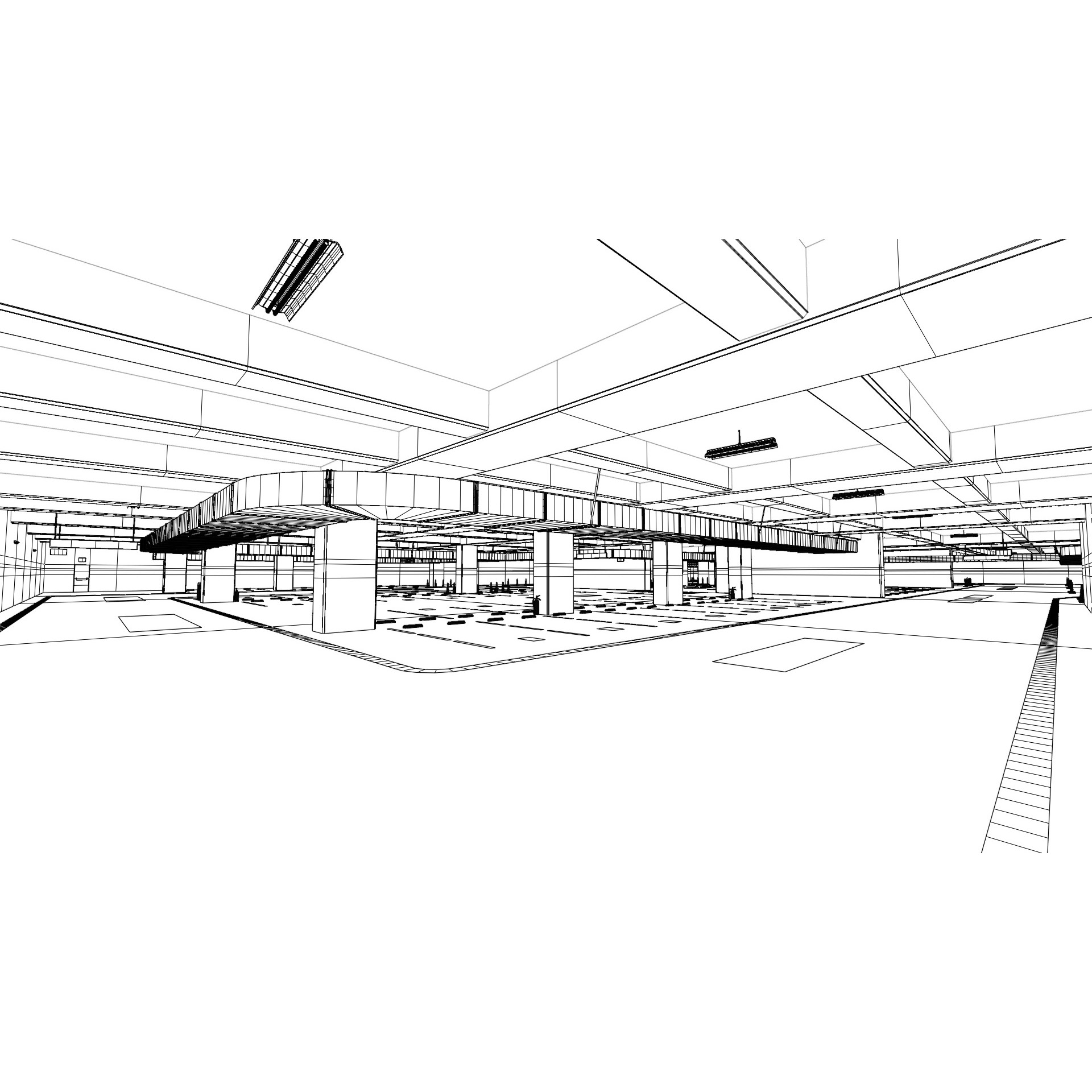 Underground Parking Lot - Game-Ready 3D Model - View 13