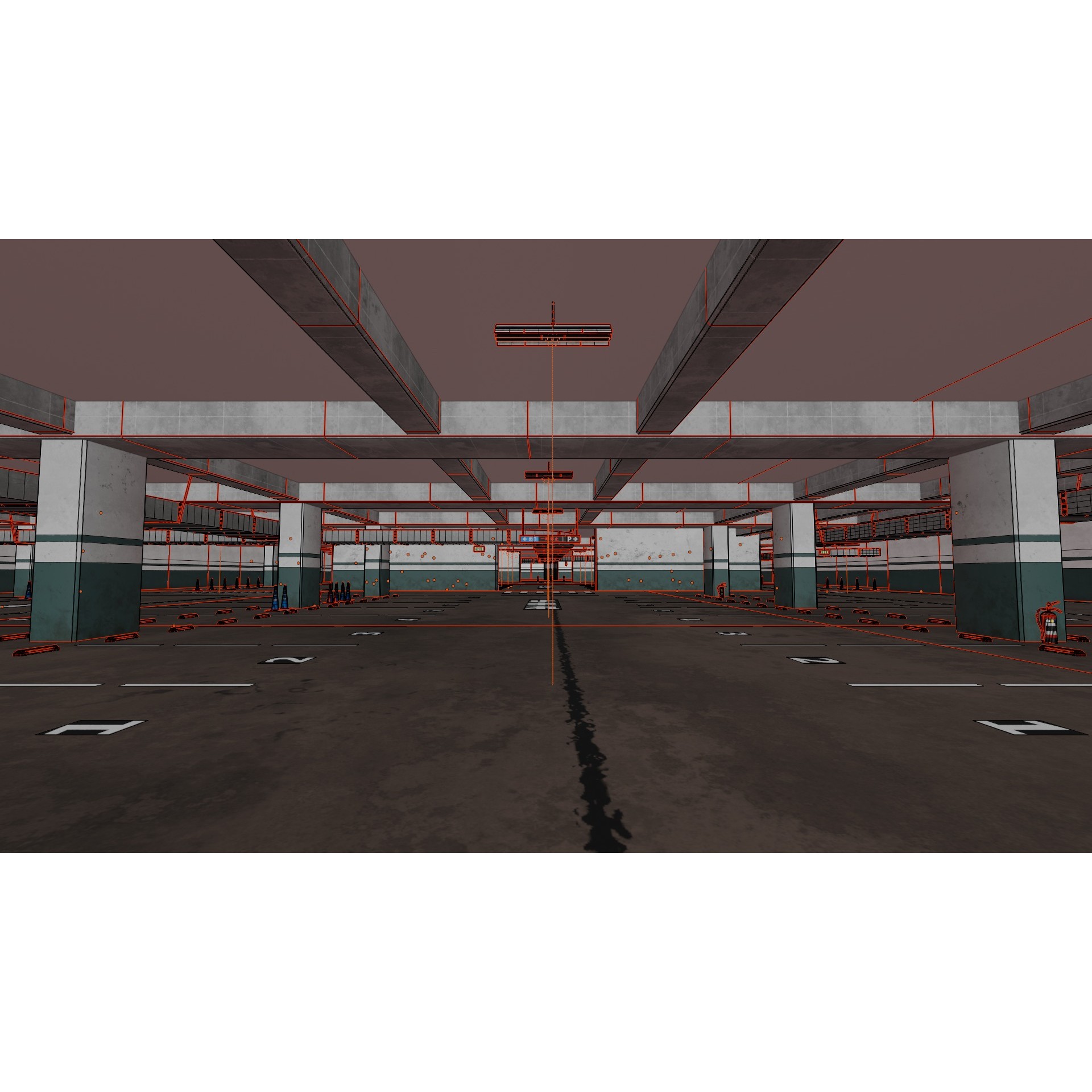Underground Parking Lot - Game-Ready 3D Model - View 14