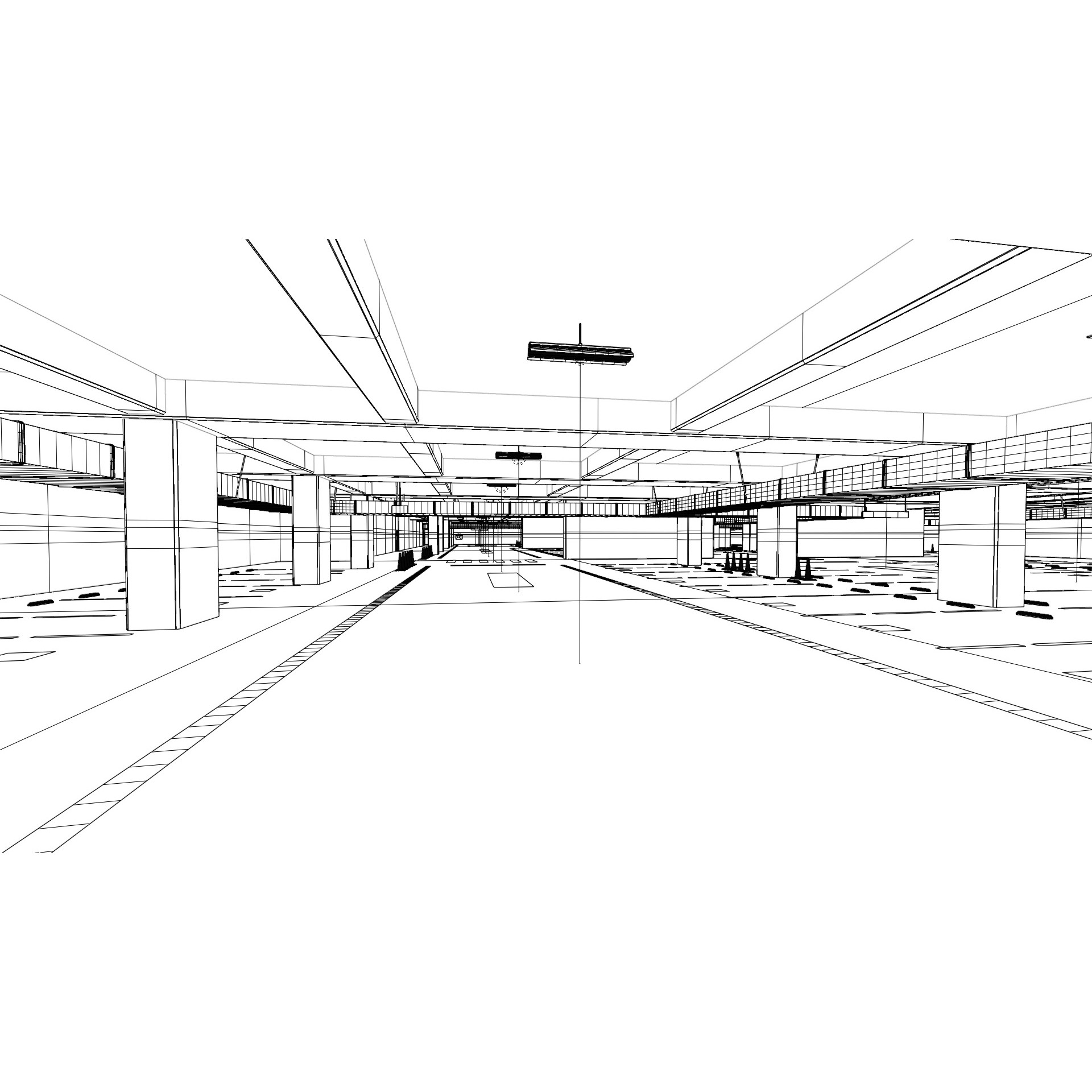 Underground Parking Lot - Game-Ready 3D Model - View 15