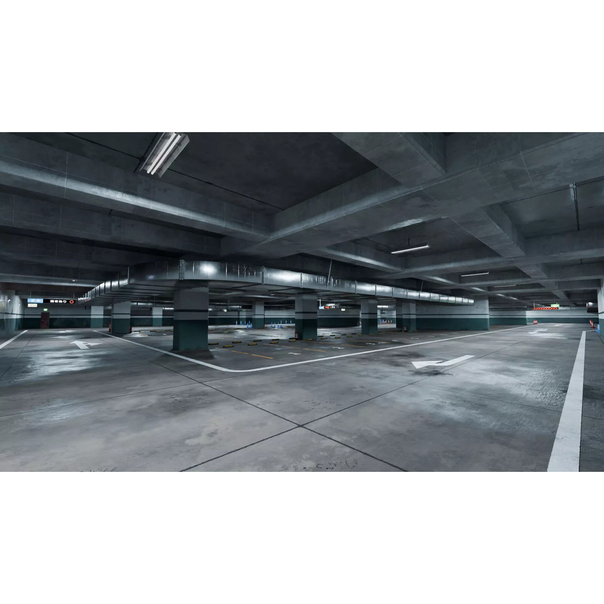 Underground Parking Lot - Game-Ready 3D Model - View 2
