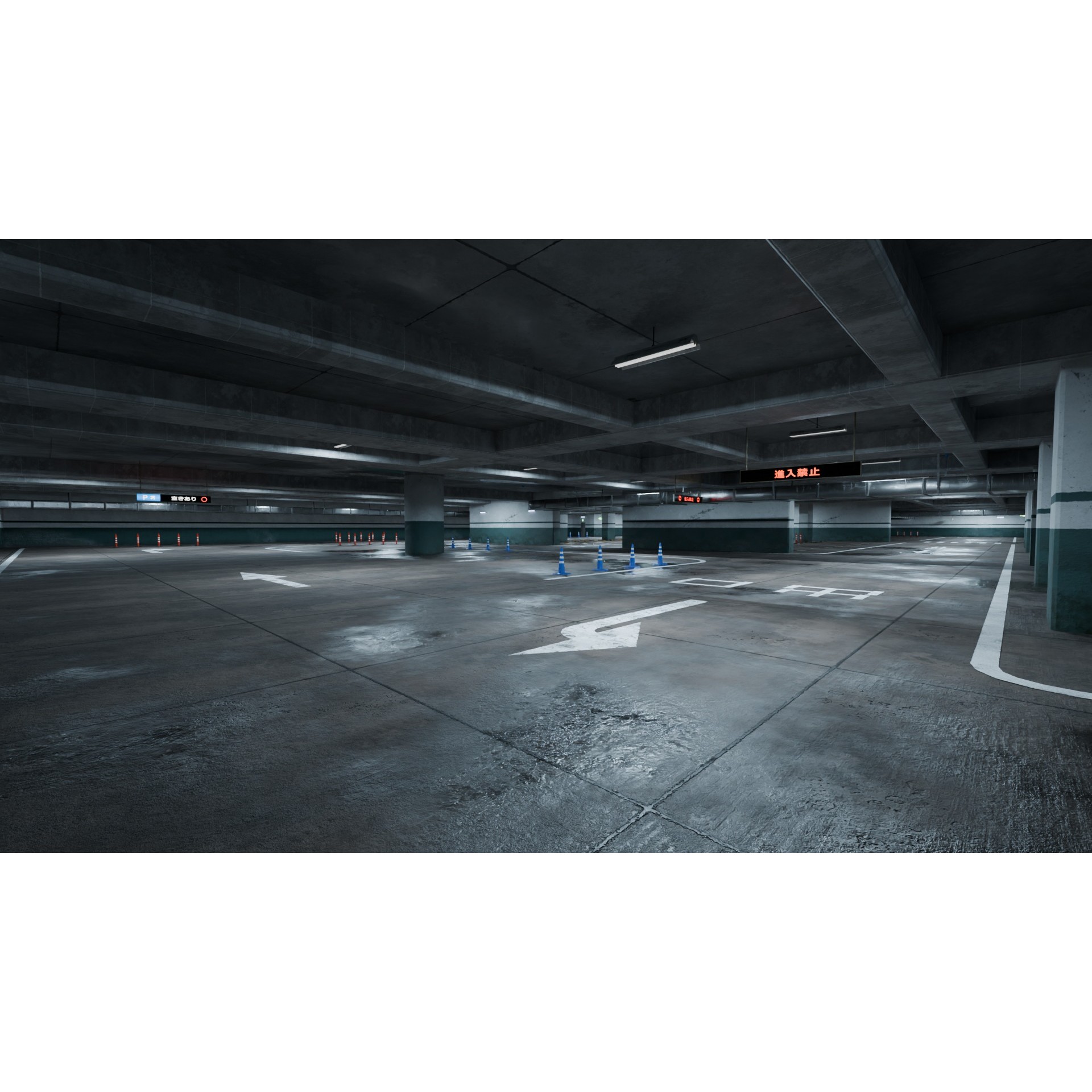 Underground Parking Lot - Game-Ready 3D Model - View 4