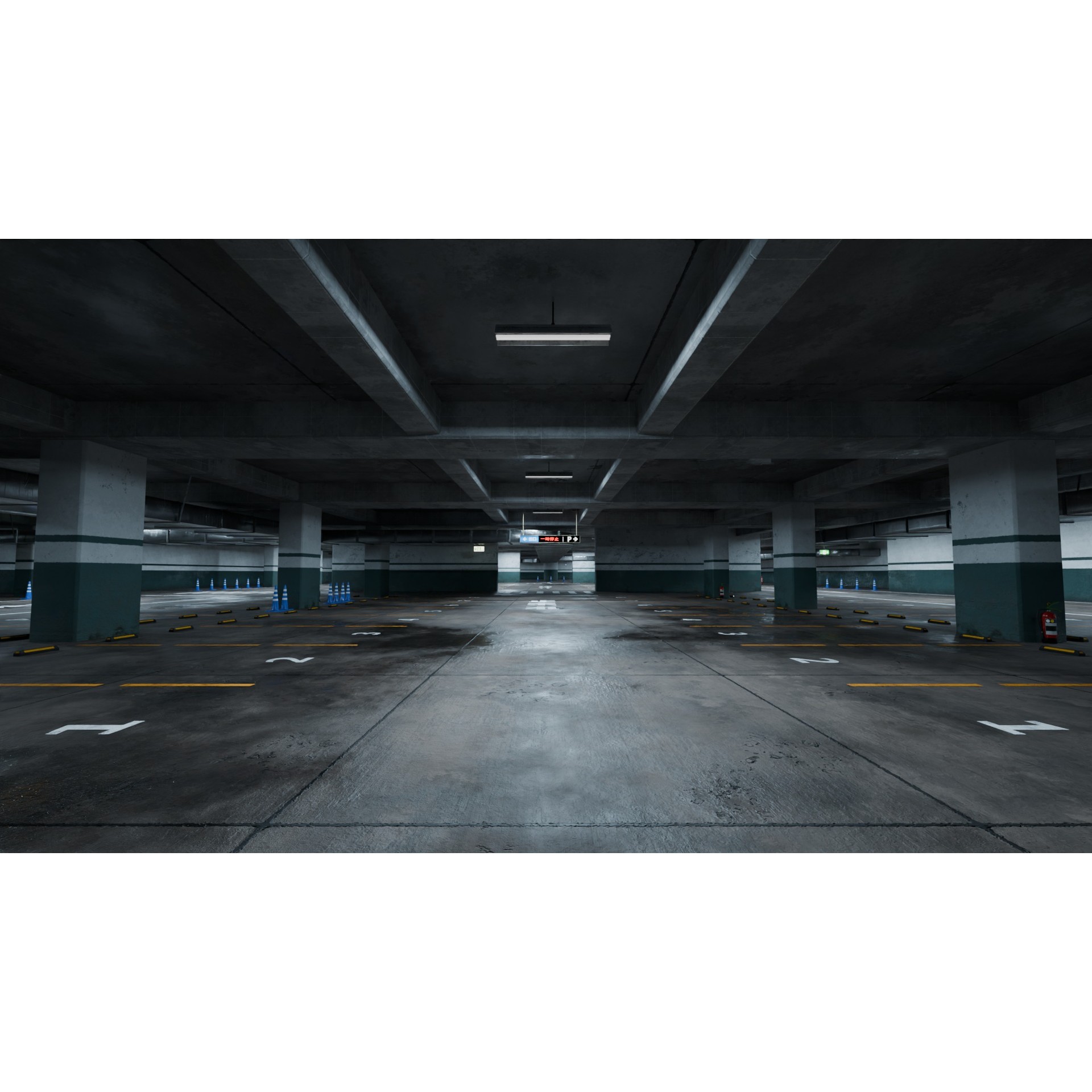 Underground Parking Lot - Game-Ready 3D Model - View 7