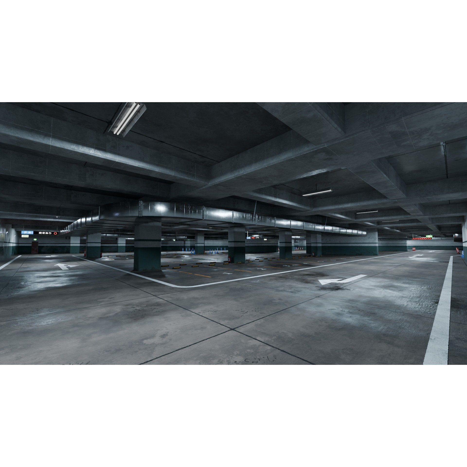 Underground Parking Lot - Game-Ready 3D Model - View 8