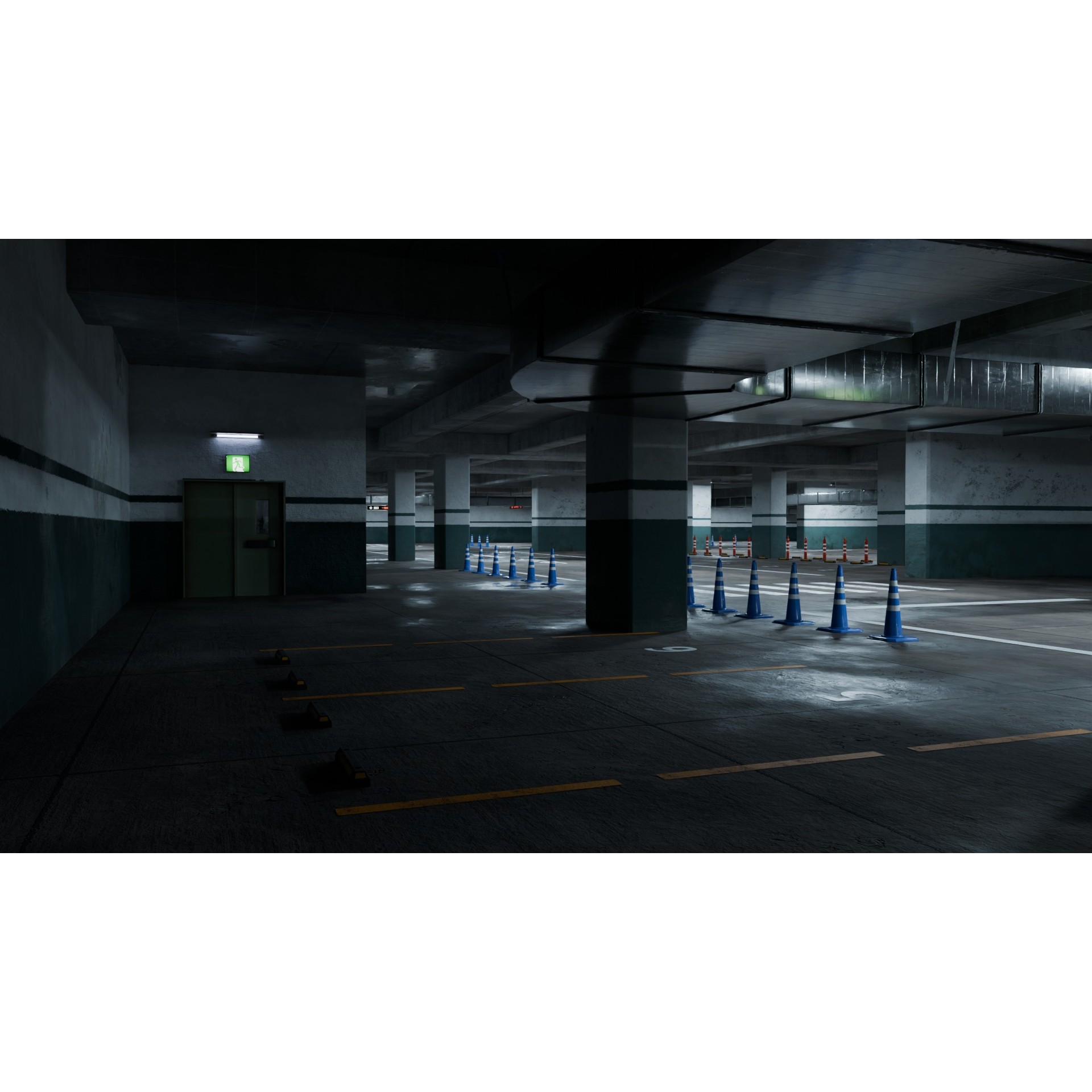 Underground Parking Lot - Game-Ready 3D Model - View 9