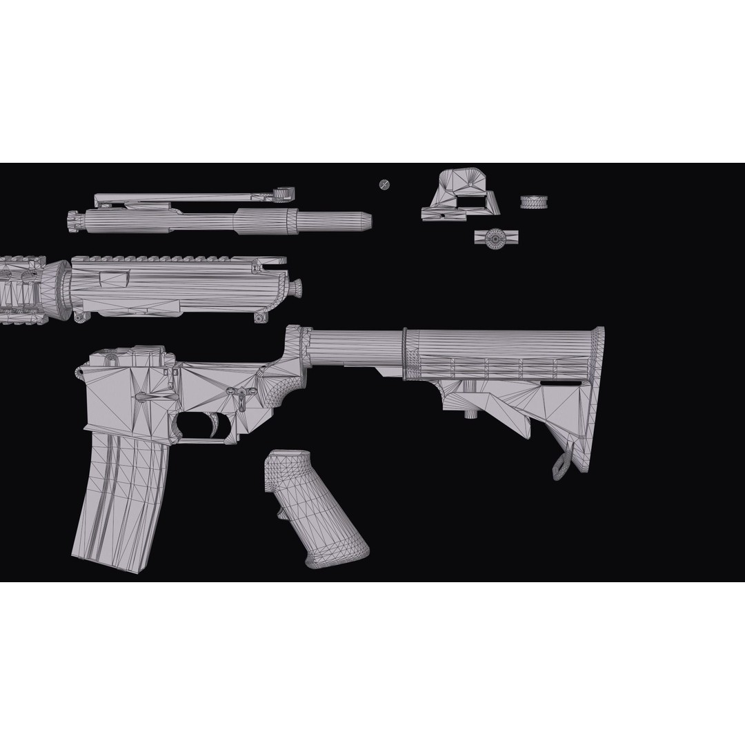 M4A1 Assault Rifle 3D Model – Low Poly Game Ready PBR Asset, FBX