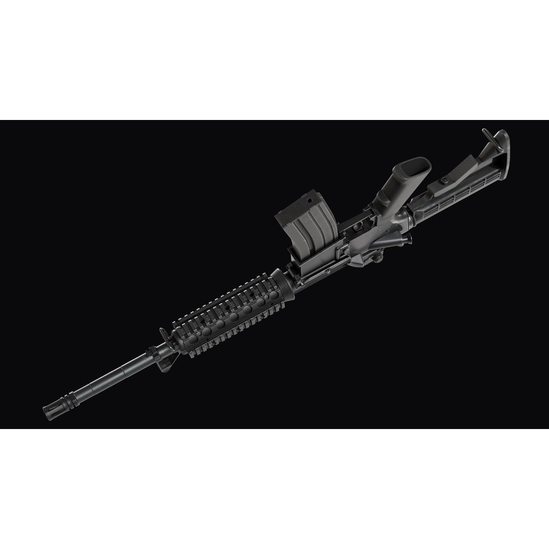 M4A1 Assault Rifle 3D Model – Low Poly Game Ready PBR Asset, FBX - View 12