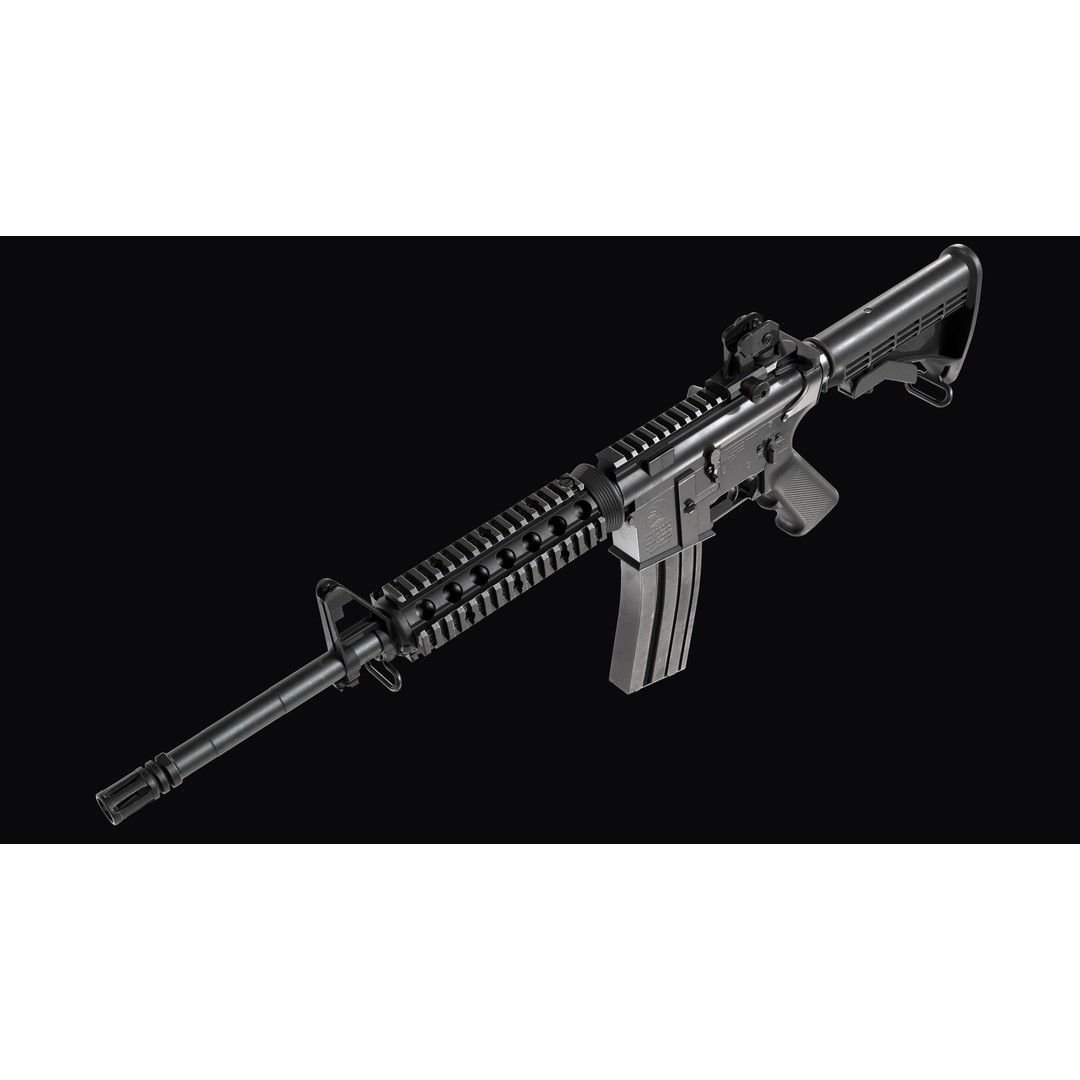 M4A1 Assault Rifle 3D Model – Low Poly Game Ready PBR Asset, FBX - View 13