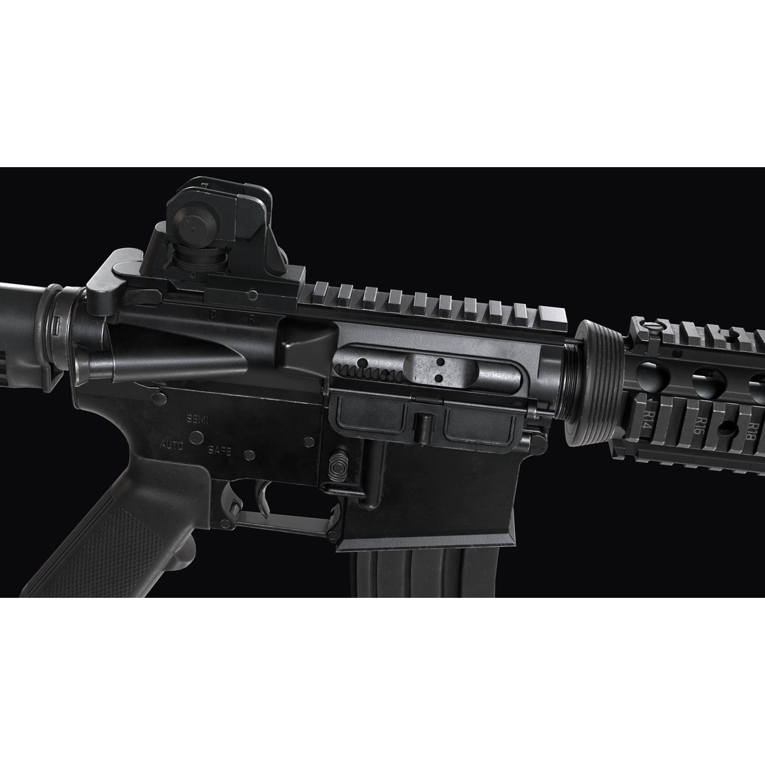 M4A1 Assault Rifle 3D Model – Low Poly Game Ready PBR Asset, FBX - View 17