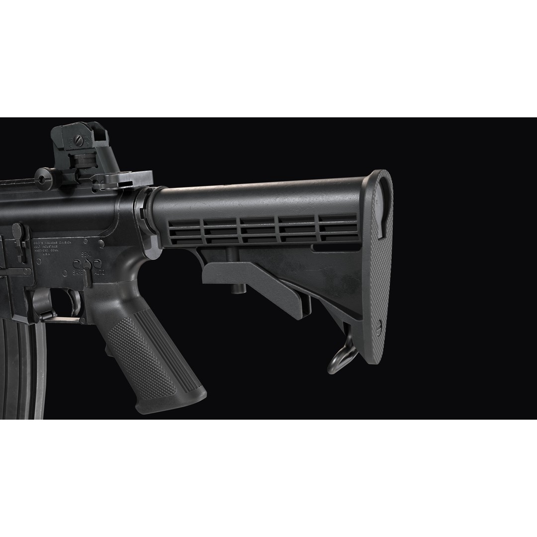 M4A1 Assault Rifle 3D Model – Low Poly Game Ready PBR Asset, FBX - View 18