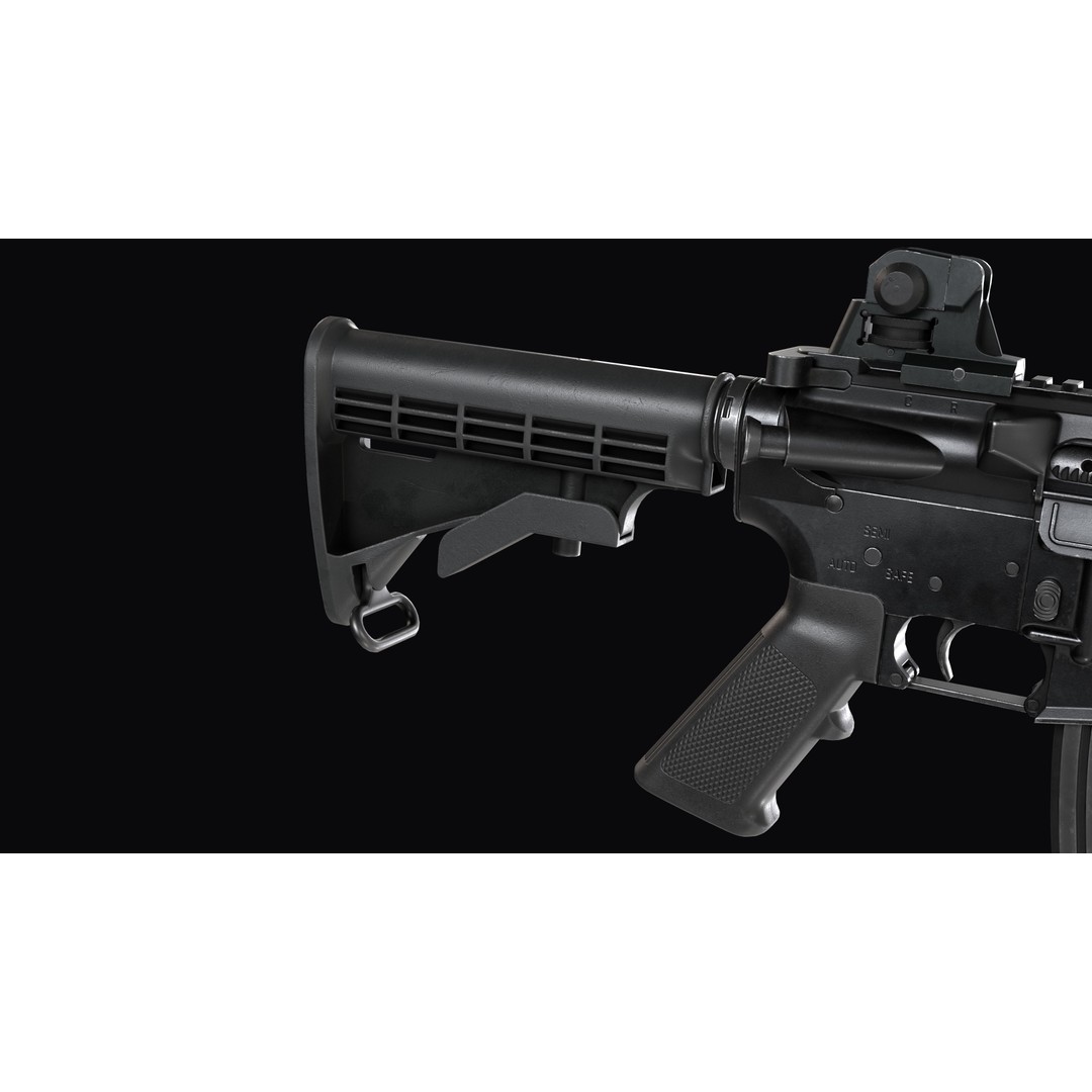 M4A1 Assault Rifle 3D Model – Low Poly Game Ready PBR Asset, FBX - View 19