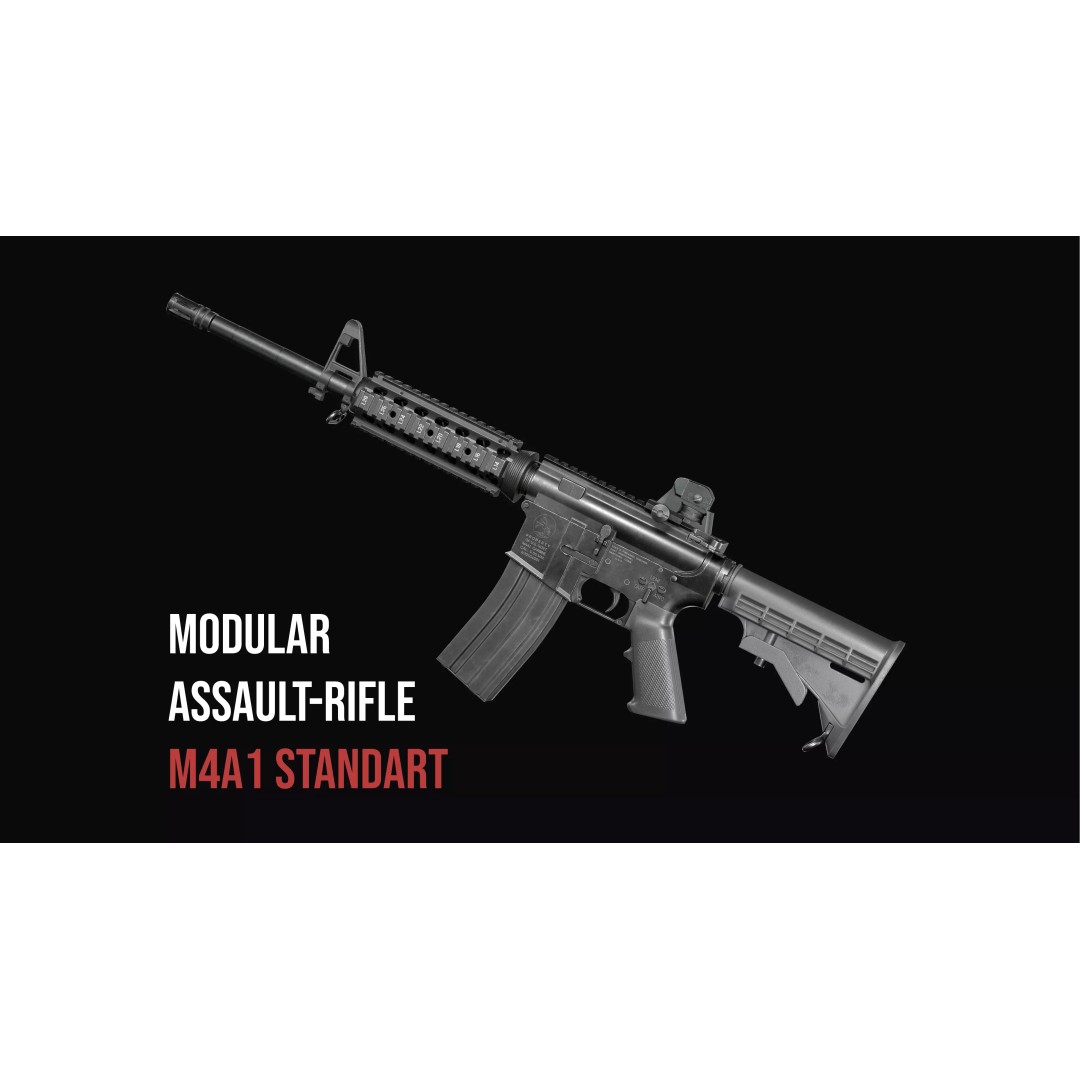 M4A1 Assault Rifle 3D Model – Low Poly Game Ready PBR Asset, FBX - View 2