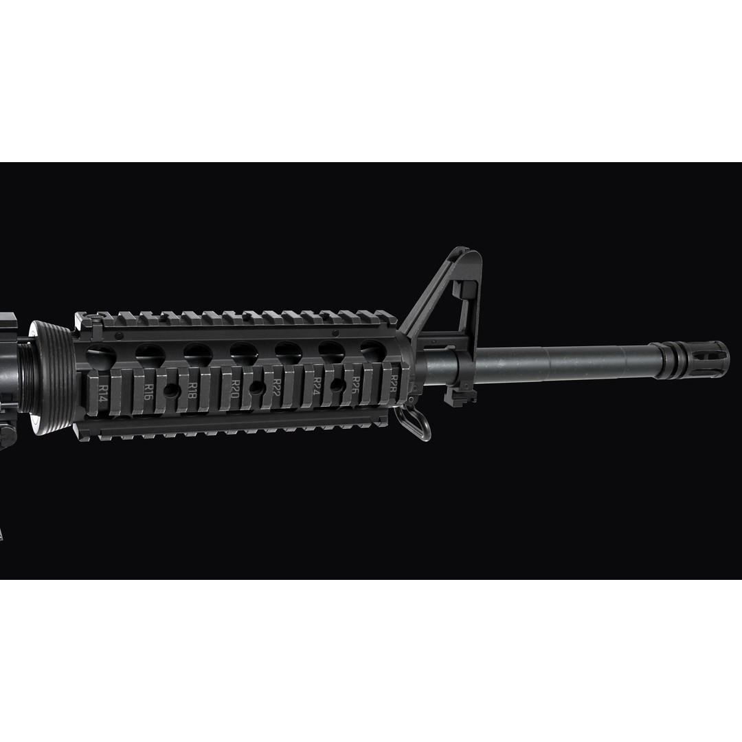 M4A1 Assault Rifle 3D Model – Low Poly Game Ready PBR Asset, FBX - View 20