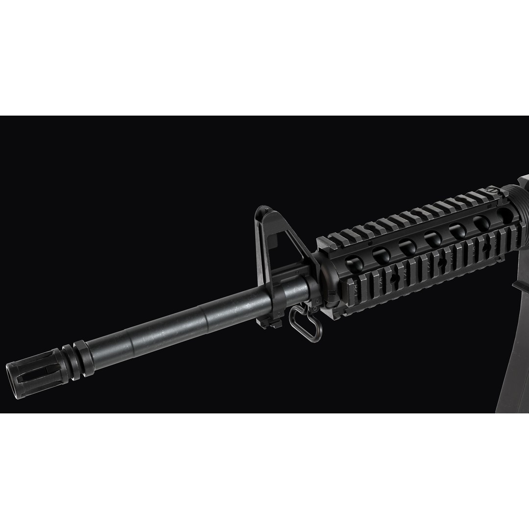 M4A1 Assault Rifle 3D Model – Low Poly Game Ready PBR Asset, FBX - View 21