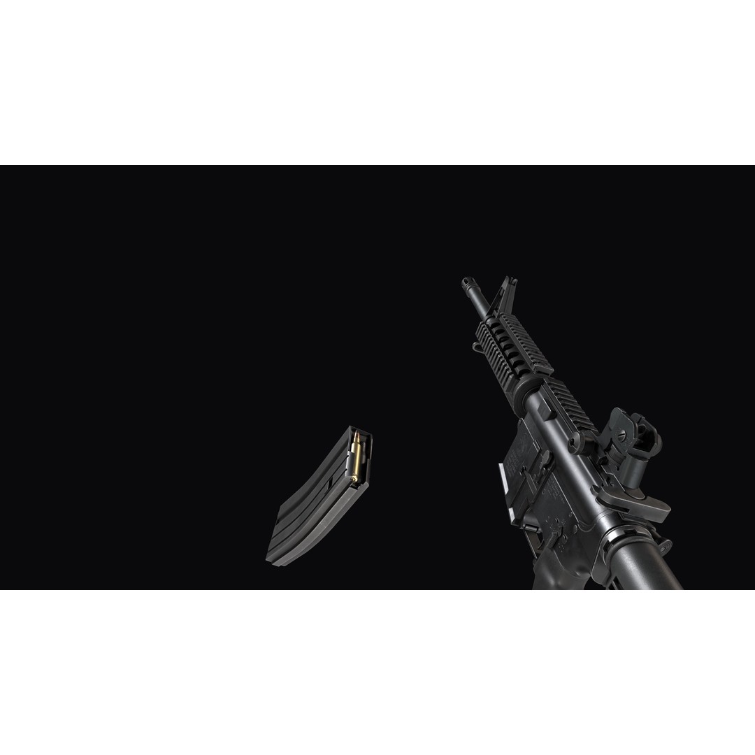 M4A1 Assault Rifle 3D Model – Low Poly Game Ready PBR Asset, FBX - View 26